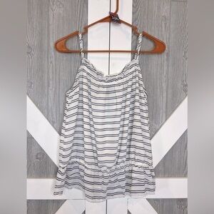 B4.44 Banana Republic Factory Striped Spaghetti Strap Tank White/Navy Blue Small